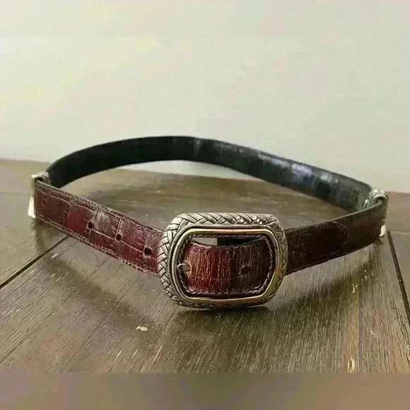 Vintage Western Leather Exotic Reversible Belt Size 28 - Picture 6 of 9